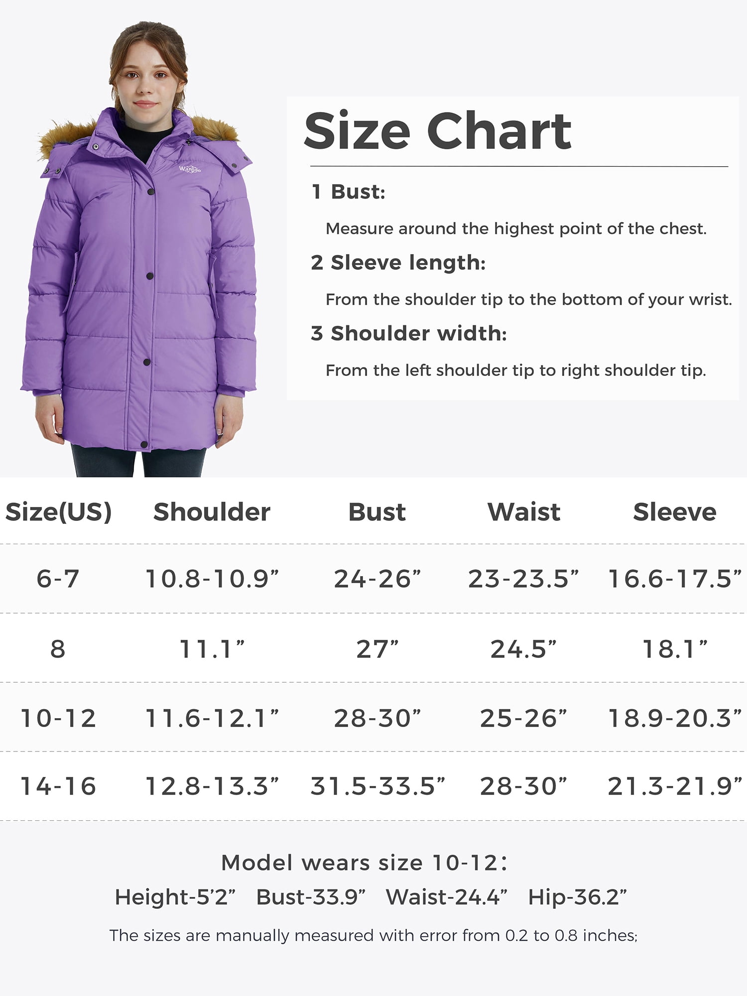 padded coat size 26