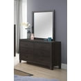 thumbnail image 2 of Transitional 4pc Twin Size Platform Bedroom Set Brown Finish Bed Dresser Mirror Nightstand Wooden Furniture, 2 of 2