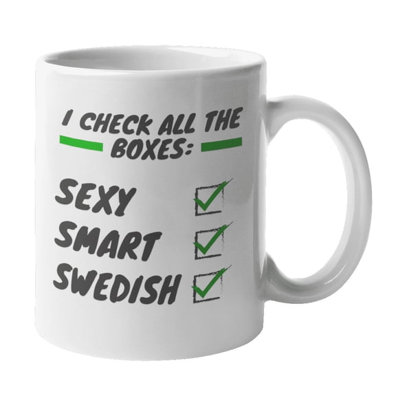 Smart Swedish, Sweden Europe European Themed Ceramic Coffee & Tea Gift Mug (11oz)