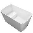 thumbnail image 3 of 49" Acrylic Freestanding Bathtub, Japanese Style Square Shape Soaking Tub Sit-in Design Chrome Overflow and Drain, White, 3 of 10