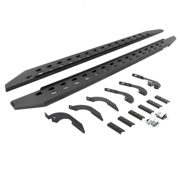 Go Rhino 69442987SPC RB20 Slim Line Running Boards with Mounting Brackets Kit - Double Cab Only For Toyota 05-23 Tacoma