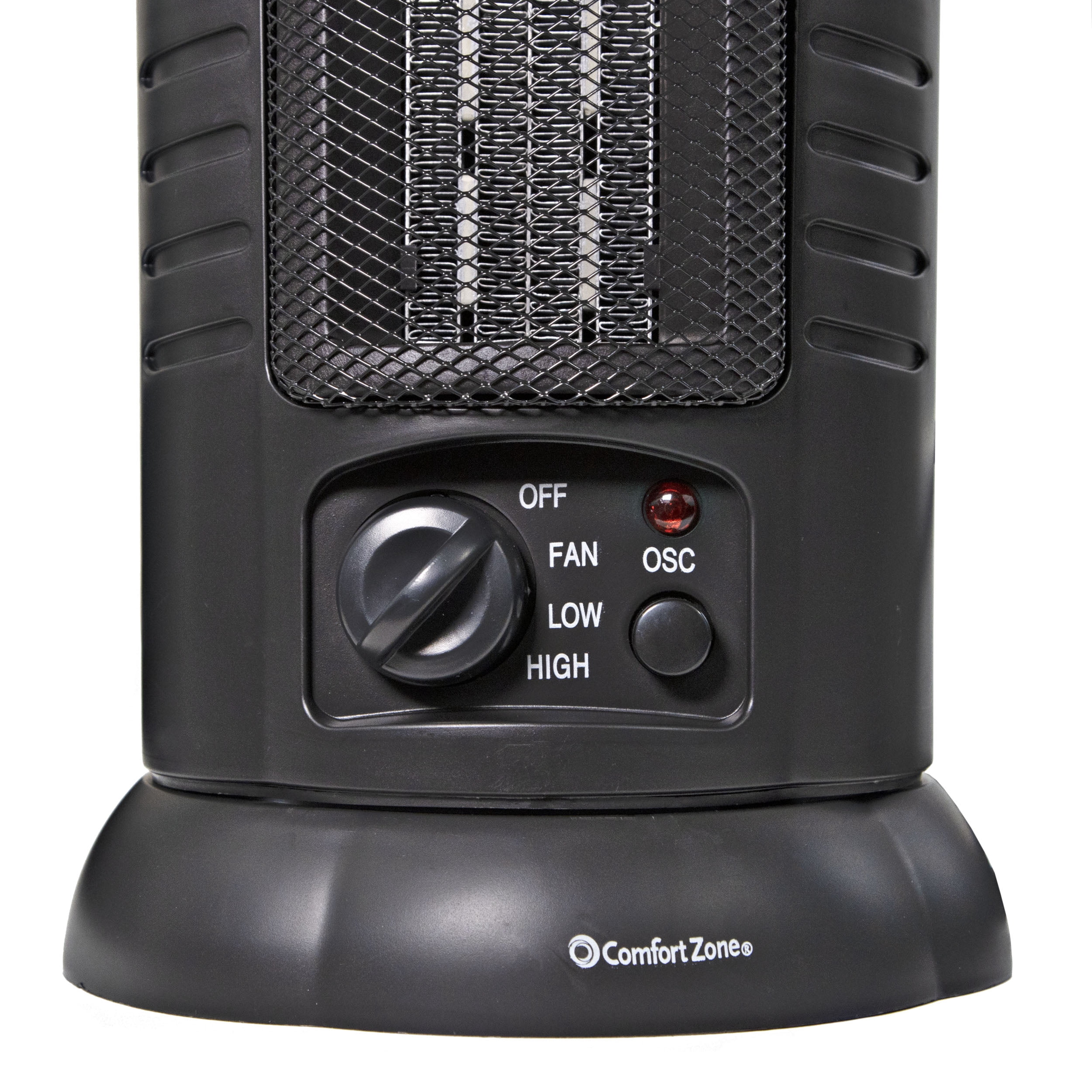 Comfort Zone 1,500-Watt Oscillating Ceramic Tower Heater with Safety  Features, Black - Walmart.com