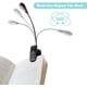 thumbnail image 5 of Luz de lectura de libros recargable, 9 modos de brillo, 7 luces de lectura LED, luz de pinza flexible y portátil para lectores electrónicos, noche, viajes, trabajo, 5 of 8