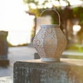 thumbnail image 3 of Allsop Home & Garden Punched Metal Daisy Lantern - Cannoli Cream, 3 of 5