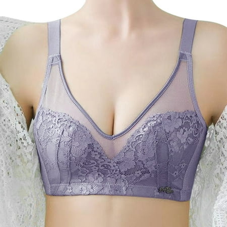 

LEEy-world Women S Lingerie All Day Deep V Wireless Bra Bras for Women No Underwire Comfortable Bra and Supportive Bras for Women No Wire Bra Purple