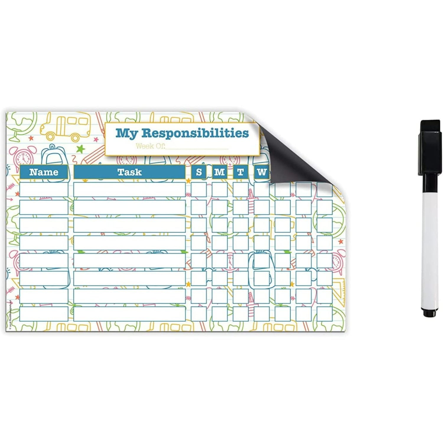 Kids Behavior Chart Dry Erase Responsibility / Reward Chart