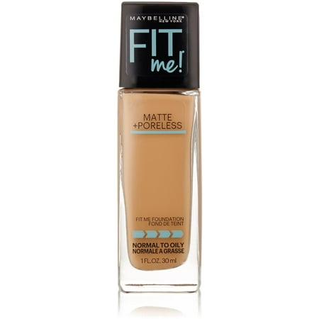Maybelline New York Fit Me! Matte Poreless Foundation, Warm Honey [322] 1 oz (Pack of 2)