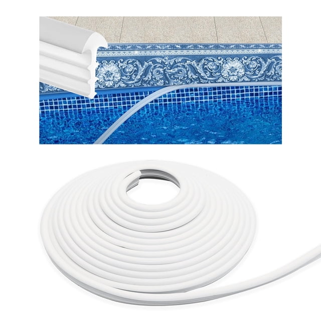 Swimming Pool Beaded Liners Lock 120'ft, Pool Liner Lock for Above-Ground & In-Ground (White)