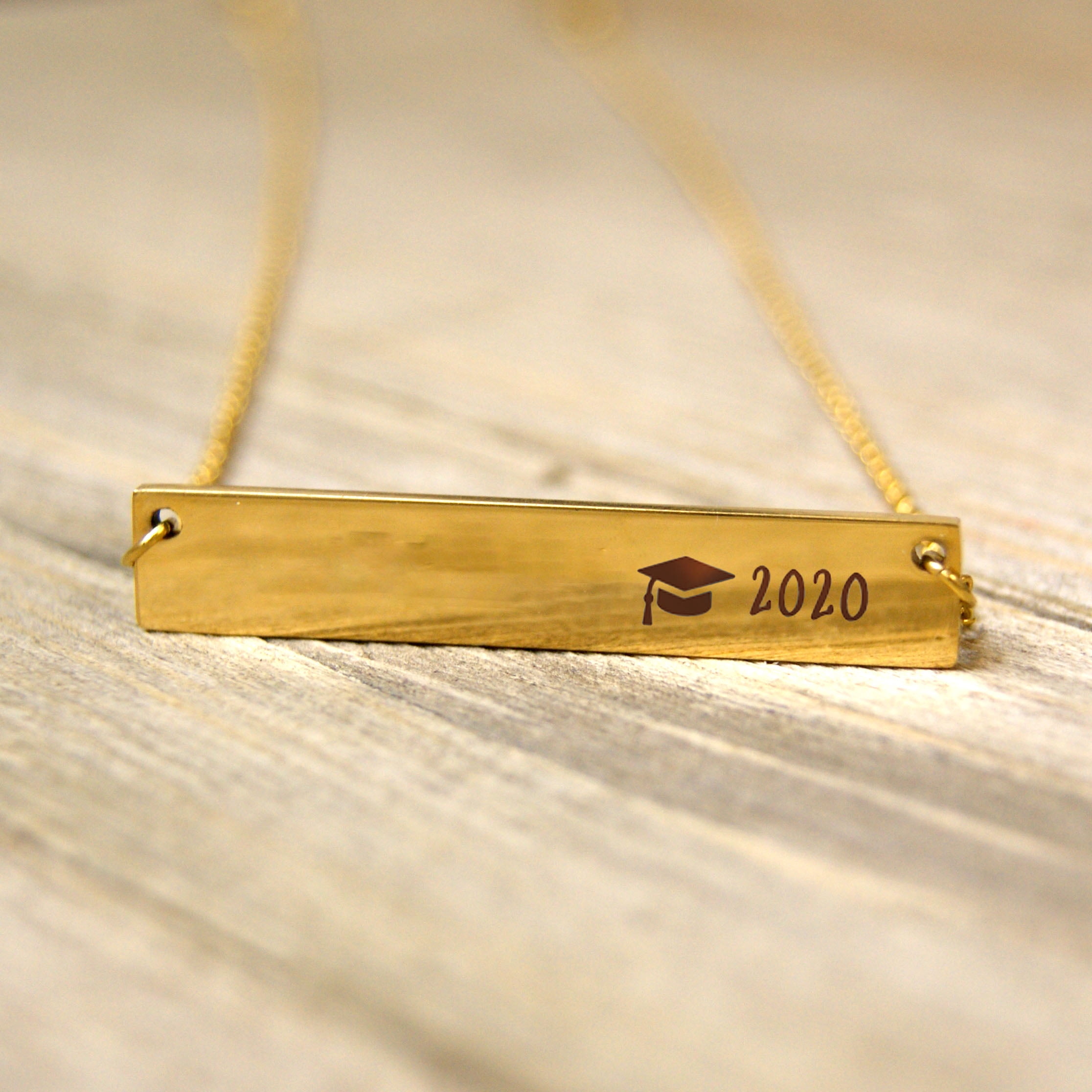 Anavia Graduation Gift for Her - 2021 College Graduation Gifts for Friend - Stainless Steel Bar Necklace - New Beginnings Graduation Gift for Daughter