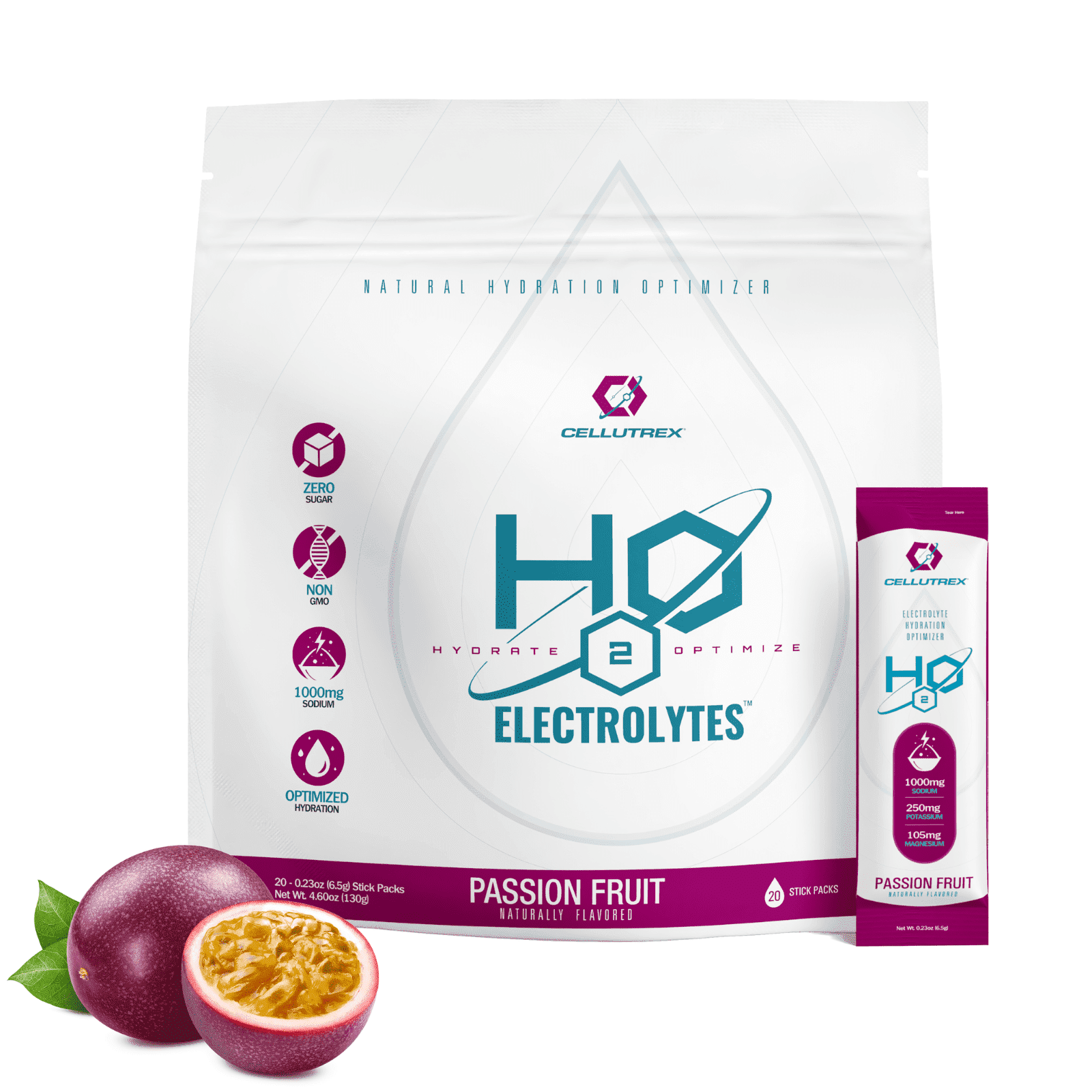 Cellutrex® H2O ELECTROLYTES™ - Passion Fruit | Zero Sugar Electrolyte Powder