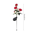 thumbnail image 3 of Solar - Powered Outdoor Artificial Rose Ground Lights, Rubber Material, Multi - Color Led String, Auto On/Off, 29.1", Red, QFL, 3 of 6