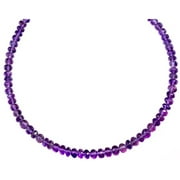 SPYGLASS DESIGNS 14k Gold Filled Amethyst Necklace Solid Strand Earthy Purple Faceted 5mm Round Stones, 20"