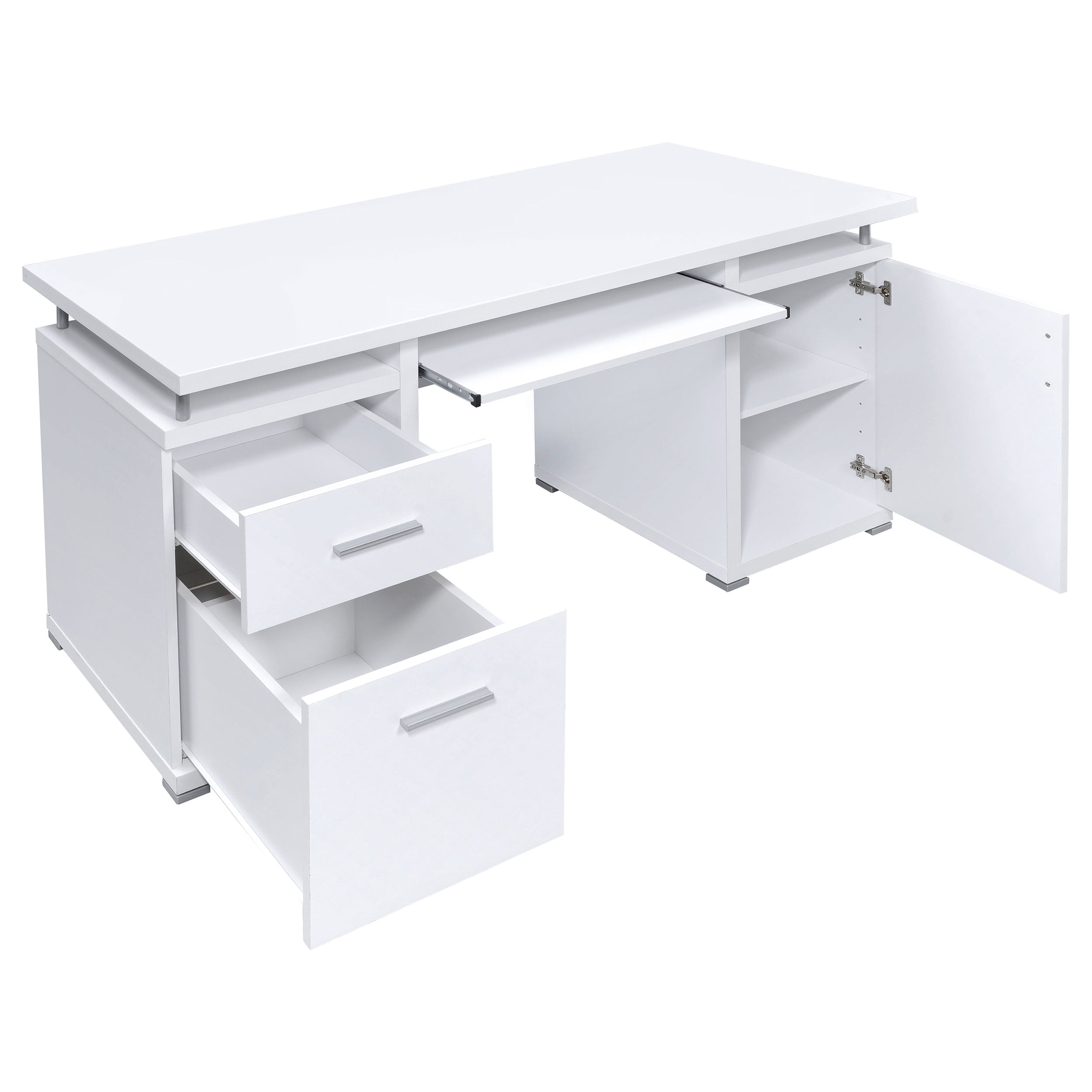 Tracy 55-inch 2-drawer Wood Office Computer Desk White