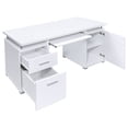 thumbnail image 3 of Tracy 55-inch 2-drawer Wood Office Computer Desk White, 3 of 11