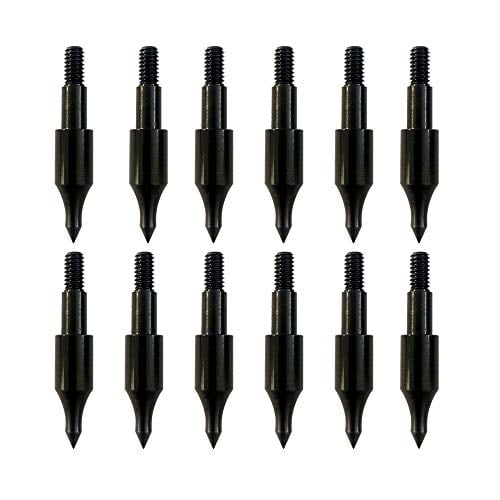 12 100 Grain Saunders FIELD Points Arrow Tips Screw On Archery Choose Diameter 