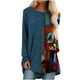 thumbnail image 1 of Camiseta de manga larga con cuello redondo estampada con costuras de moda casual para mujer Pompotops  gfhjh4133, 1 of 9
