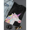 thumbnail image 3 of Unicorn Head With Rainbow Mane Shaped T-Shirt Women -Image by Shutterstock, Female Large, 3 of 4