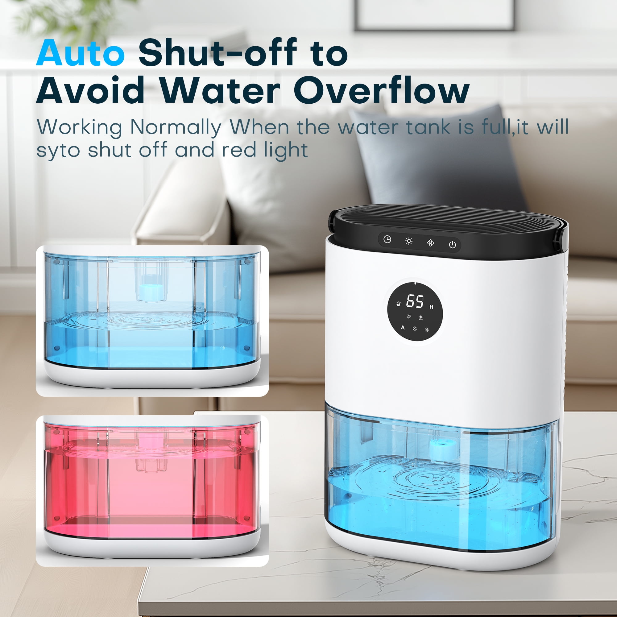 ALROCKET Dehumidifier, 80oz Dehumidifiers for Home,Auto Mode, Ultra Quiet for Home Large Room Bathroom Garage RV