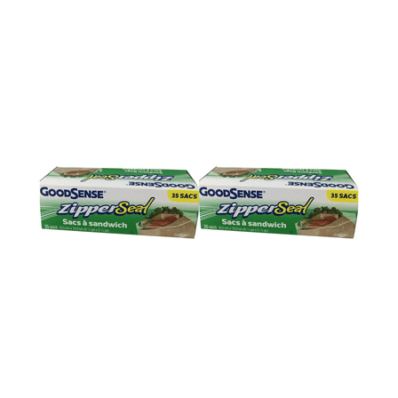 2 Pack GoodSense ZipperSeal Sandwich Bags, 70ct
