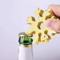 thumbnail image 4 of Stainless Steel Bicycle Multitool, Multifunctional tool, 18-in-1 Snowflake Multitool, Card, Snowflake Key Ring, Bottle Opener, Ring Spanner(Golden), 4 of 7