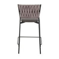 thumbnail image 5 of LumiSource Black Metal, Grey PU, Light Brown Fabric Braided Tania Counter Stool - Set of 2, 5 of 7