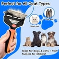 thumbnail image 6 of JDMEOPD 3-in-1 Pet Grooming Brush for Dogs & Cats – Removes Loose Hair, Mats & Undercoat, Safe Deshedding Tool for Long & Short Hair(Orange), 6 of 15