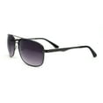 thumbnail image 3 of Mens Narrow Rectangle Spring Hinge Luxe Officer Metal Rim Sunglasses Gunmetal - Smoke, 3 of 4
