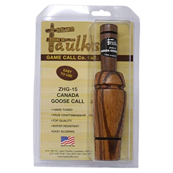 Faulk’s Canada Goose Call – Realistic Hunting Call, Brown