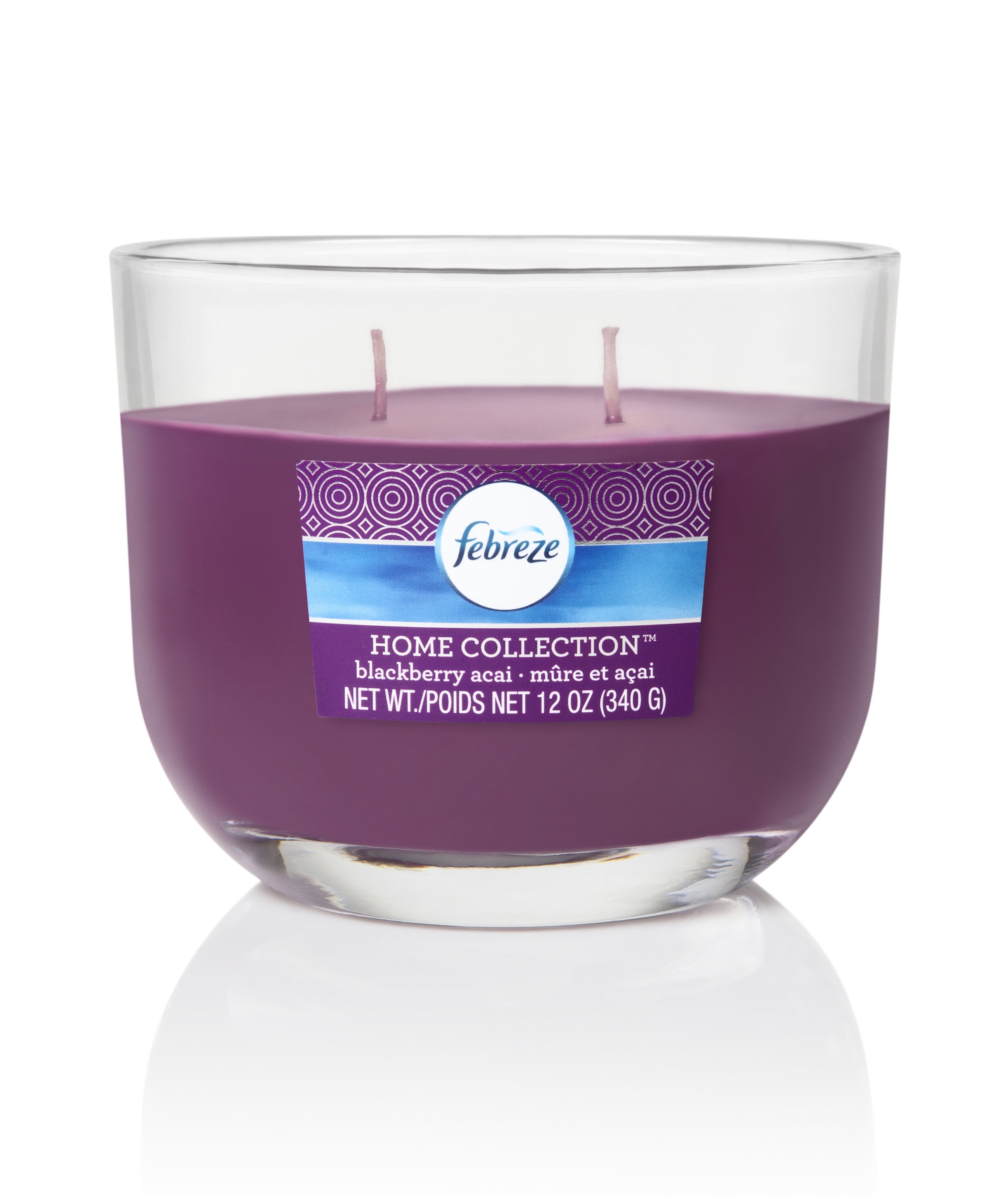 Febreze Blackberry Acai 12 oz 2 Wick Candle, Home Collection, Purple