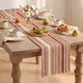 thumbnail image 5 of Sm:)e Wheat Ear Red Farmhouse Woven Table Runner 12x120 Inch, Seasonal Holiday Rustic Kitchen Dining Table Decoration for Home Party Decor, 5 of 8