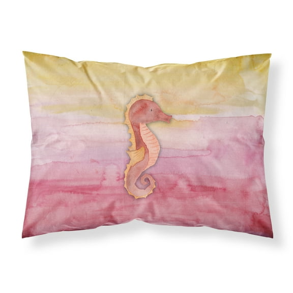 Seahorse Watercolor Fabric Standard Pillowcase
