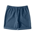 thumbnail image 5 of Mens Retro Corduroy Shorts Summer Casual Adjustable Elastic Waist Solid Color Comfortable Trousers with Pockets Navy L, 5 of 5
