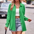 thumbnail image 3 of KBODIU Women's Open Front Cardigan Coat Long Sleeve Loose Open Front Sweater Coat Draped Lightweight Breathable Fall Cardigan Jackets with Pockets Green XXL, 3 of 6
