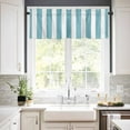 thumbnail image 3 of Aqua Striped Kitchen Valances for Windows 42x18 Inch Kitchen Curtains Valances Rod Pocket Modern Farmhouse Blue White Stripes Bathroom Window Valances for Window Treatment Decor, 3 of 6
