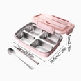 thumbnail image 3 of Sokhug Stainless Steel Divided Bento Box Airtight Meal Prep Container for Work, 9.45x7.28x2.76 Inches, Pink, 3 of 6