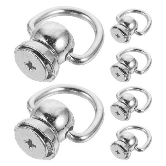 Raindrops 6pcs D Ring Rivets Metal Fasteners for Leather Craft Bag Making with Screw Attachment Handbag D Rings