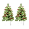 thumbnail image 6 of LmnLft Pre-Lit Artificial Christmas Tree, with Led Lights & Red Berries, Battery Operated Pre-Lit Holiday Planter Faux Christmas Greenery Artificial Evergreens for Porch Outdoor Xmas Decor, 6 of 8