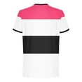 thumbnail image 4 of ZCFZJW Mens Fashion T-Shirts Casual Striped Color Block Printed Summer Short Sleeve Basic Crewneck Workout Tees Shirt Pink XXXL, 4 of 5