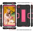 thumbnail image 3 of Dteck Case for Samsung Galaxy Tab A7 Lite 8.7 Inch SM-T220/SM-T225 Released 2021 with Screen Protector, Dteck Rugged Shockproof Kickstand Case, Full Body Protection Shell for Kids,Black/Rose, 3 of 5