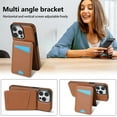thumbnail image 5 of For iPhone 16 Pro Magnetic Detachable Wallet Case,With Kickstand,Compatible With Magsafe,With Card Slots Flip PU Leather Protective Shockproof Anti-fall Thin Fit Phone Case,Brown, 5 of 10