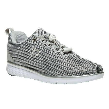 

Propét Women s TravelFit Prestige Sneaker SILVER/BLACK