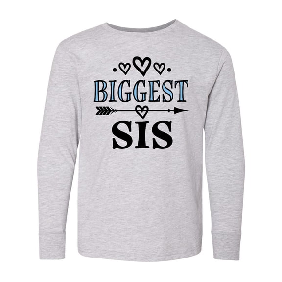 Inktastic Biggest Sis Girls Sister Announcement Long Sleeve Youth T-Shirt