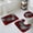 Red, variant on Blue White Bath Mat 3 Piece Bathroom Rug Set, Abstract Grey Chrysanthemum Flower Floral Non Slip Bath Rug Contour Mat and Toilet Lid Cover, Absorbent Shower Mats Soft Bath Rugs and Mats Sets