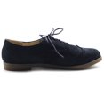thumbnail image 5 of Ollio Women's Flat Shoes Wingtip Lace Up Faux Suede Oxford M2920, 5 of 6