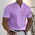thumbnail image 2 of Viikei 2025 Summer Mens Tops Short Sleeve Mens Tops Clearance under $5 Men Casual Solid with Pockets Sports Short-sleeved V-neck Fitness Training Clothes T-Shirt Top, 2 of 8