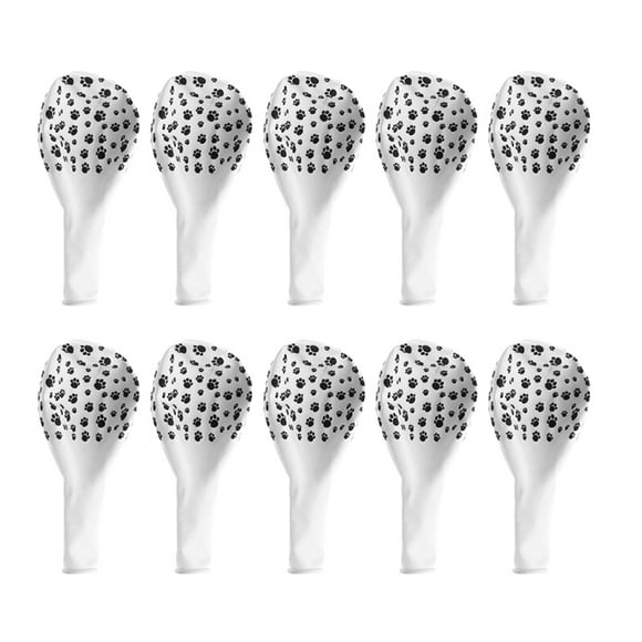 KAKOWELY 12 Pcs Ballons de Fête Ballons Imprimés Empreinte de Chien Ballons Gonflables pour Fête Festival (Noir+blanc),4.72"X2.36"X0.04 Pouces