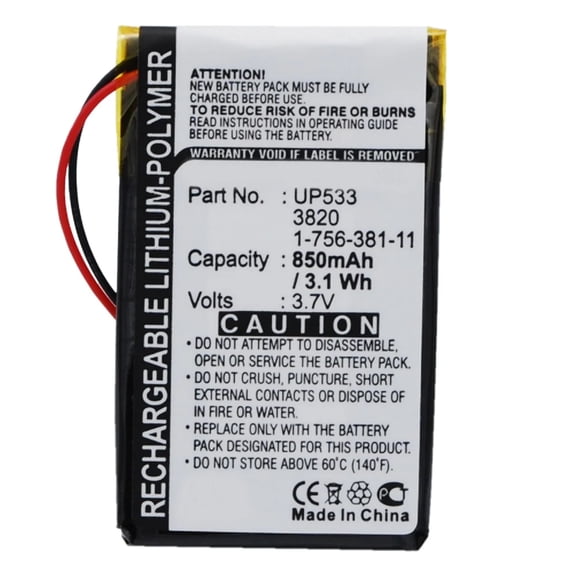 Batteries N Accessories BNA-WB-P6548 PDA Battery - Li-Pol, 3.7V, 850 mAh, Ultra High Capacity Battery - Replacement for Sony 1-756-381-11 Battery