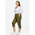 thumbnail image 5 of Ellos Women's Plus Size Stretch Cargo Capris Front and Side Pockets Casual Cropped Pants, 5 of 5