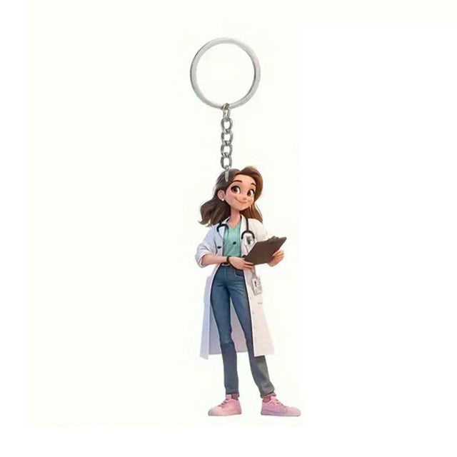 Nurse Keychain Pendant Symbol of Thanks Appreciation Nurse-themed Key Accessory for Medical Assistants Graduates