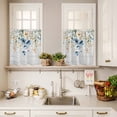 thumbnail image 3 of 3 Piece Kitchen Curtains and Valances Set Spring Floral Cafe Curtains 24 Inch Length Weeping Blue Botanical Summer Vintage Valance & Tier Curtain for Living Room Bedroom Window 54"x18"+27"x24"*2, 3 of 6